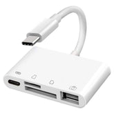 Lector de cámara 4 en 1 USB-C macho a SD + TF + USB + Tipo-C hembra, NK108LTC